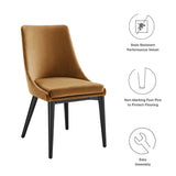 Foyer Performance Velvet Dining Chair in Cognac