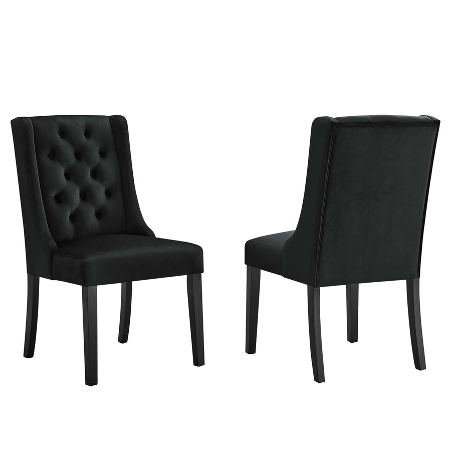 Ellison Performance Velvet Dining Chairs Set of 2 in Black