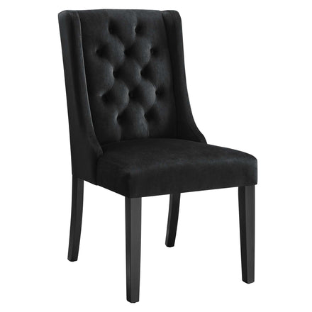 Baronet Performance Velvet Dining Chairs Set of 2 in Black