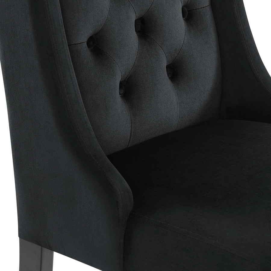 Ellison Performance Velvet Dining Chairs Set of 2 in Black