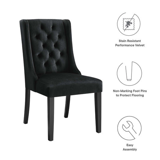 Baronet Performance Velvet Dining Chairs Set of 2 by Furniture For America
