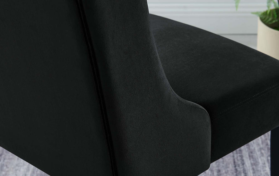 Ellison Performance Velvet Dining Chairs Set of 2 in Black
