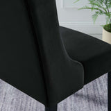 Ellison Performance Velvet Dining Chairs Set of 2 in Black