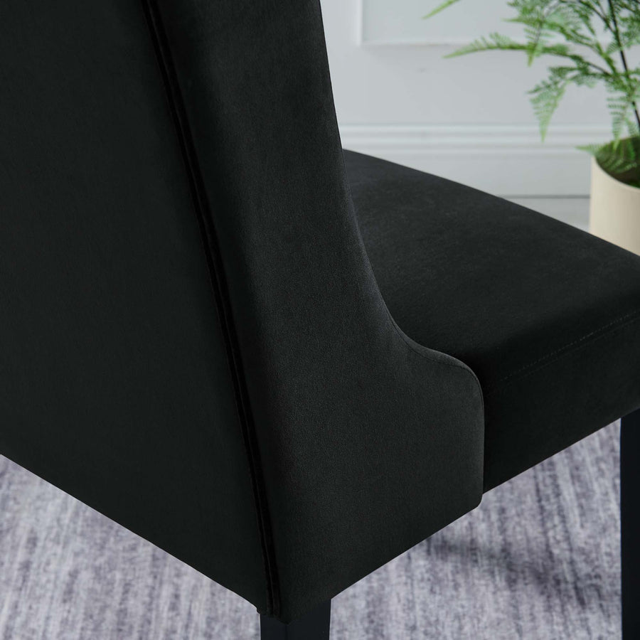 Ellison Performance Velvet Dining Chairs Set of 2 in Black