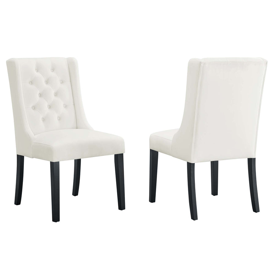 Ellison Performance Velvet Dining Chairs Set of 2 in White