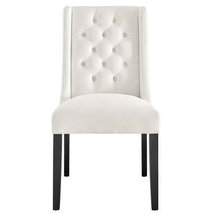 Baronet Performance Velvet Dining Chairs Set of 2 in White