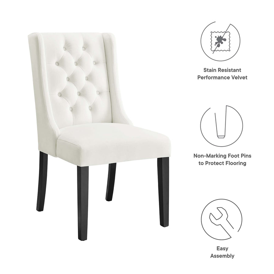 Ellison Performance Velvet Dining Chairs Set of 2 in White