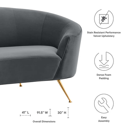 Marchesa Upholstered Performance Velvet Sofa by Furniture for America