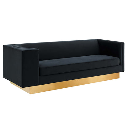 Eminence Upholstered Performance Velvet Sofa by Furniture for America