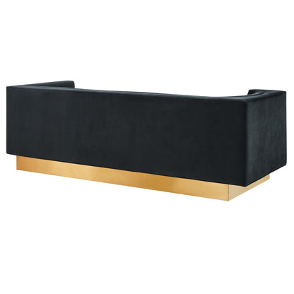 Eminence Upholstered Performance Velvet Sofa by Furniture for America