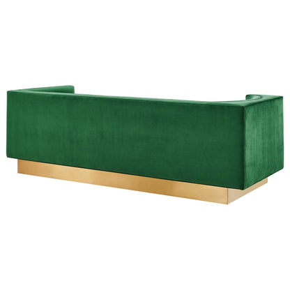 Eminence Upholstered Performance Velvet Sofa by Furniture for America