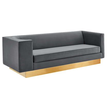 Eminence Upholstered Performance Velvet Sofa by Furniture for America