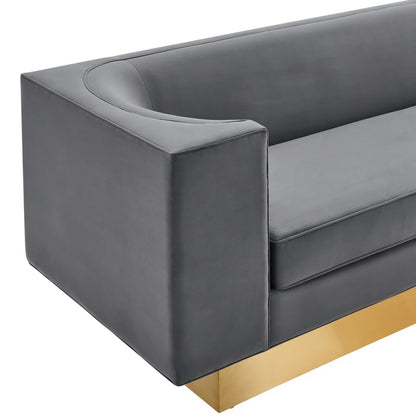 Eminence Upholstered Performance Velvet Sofa by Furniture for America