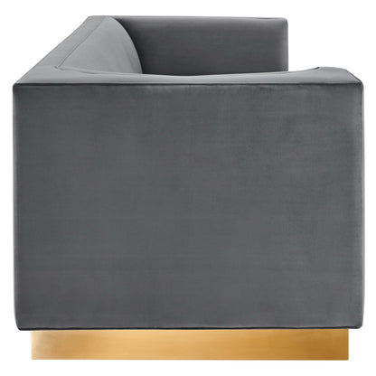 Eminence Upholstered Performance Velvet Sofa by Furniture for America