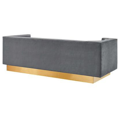 Eminence Upholstered Performance Velvet Sofa by Furniture for America