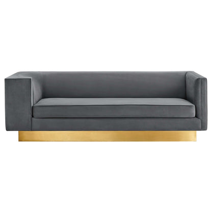 Eminence Upholstered Performance Velvet Sofa by Furniture for America