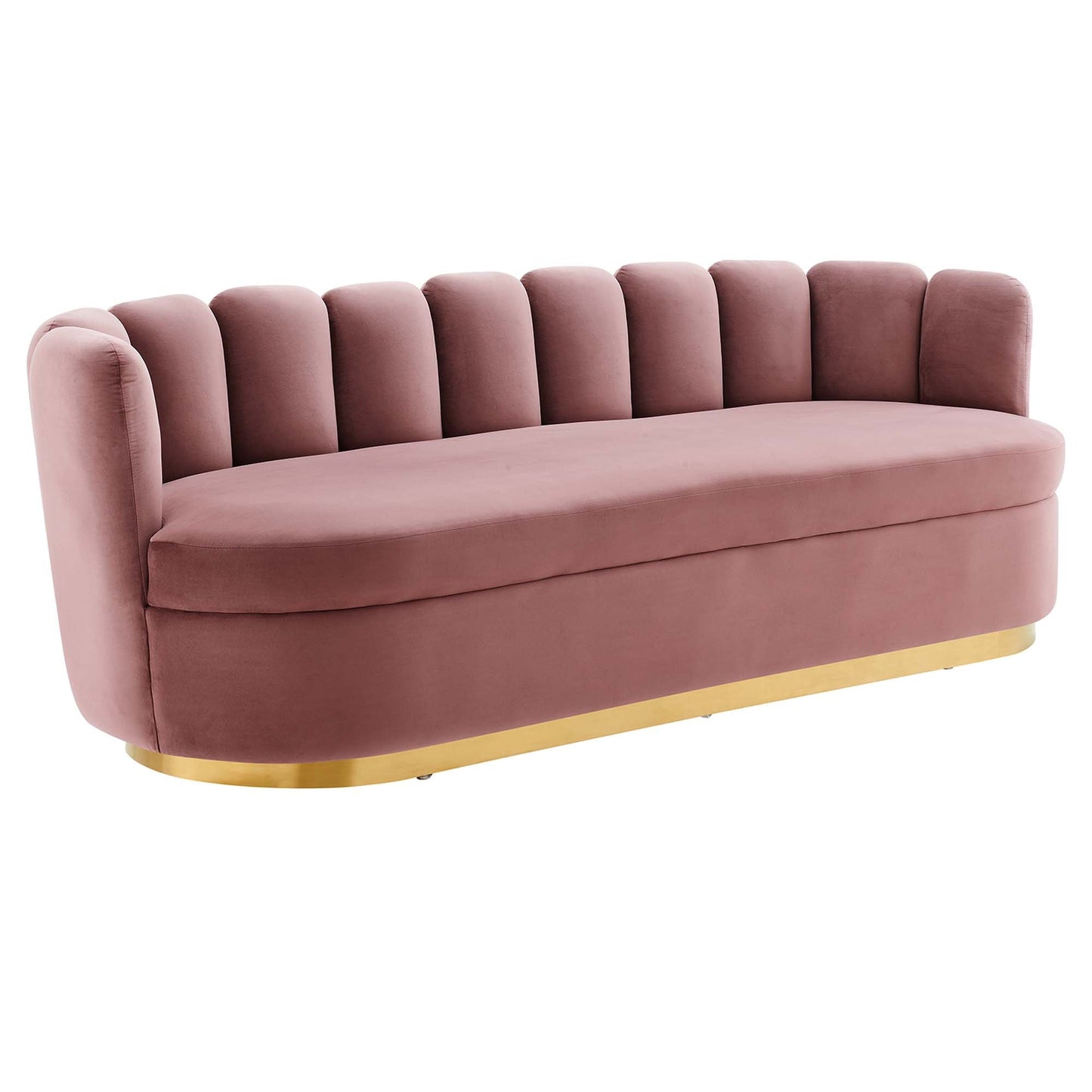 Victoria Channel Tufted Performance Velvet Sofa by Furniture for America