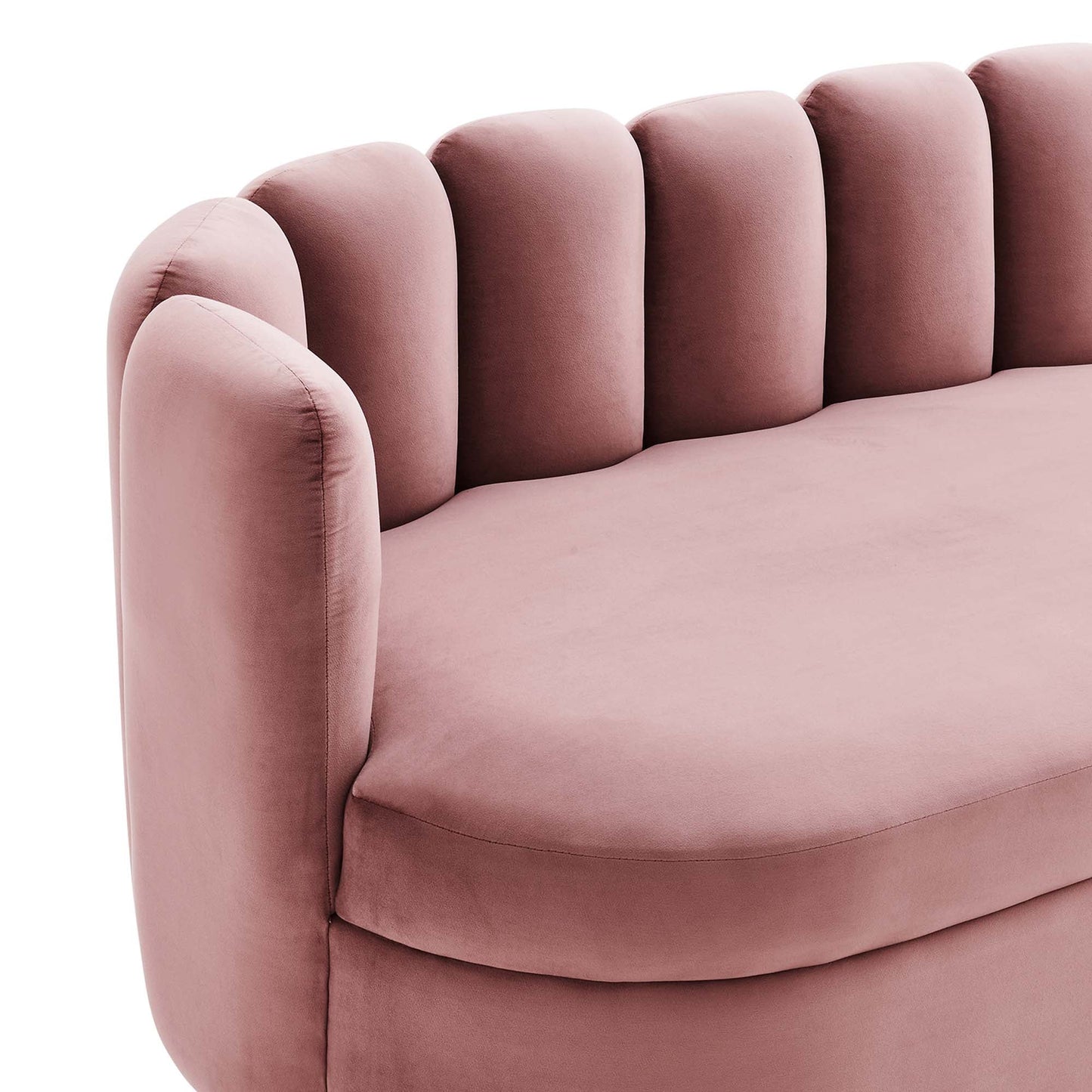 Victoria Channel Tufted Performance Velvet Sofa by Furniture for America
