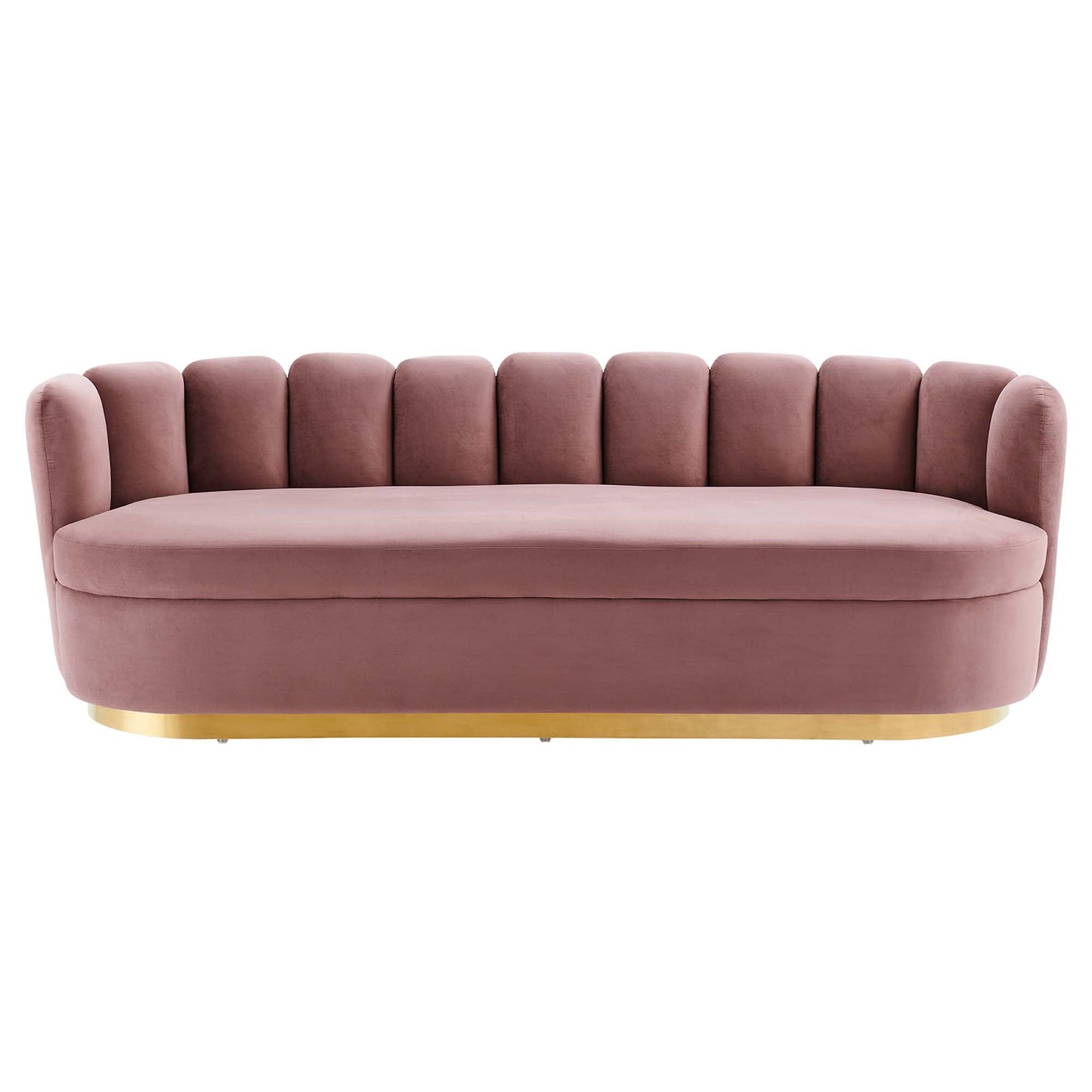 Victoria Channel Tufted Performance Velvet Sofa by Furniture for America