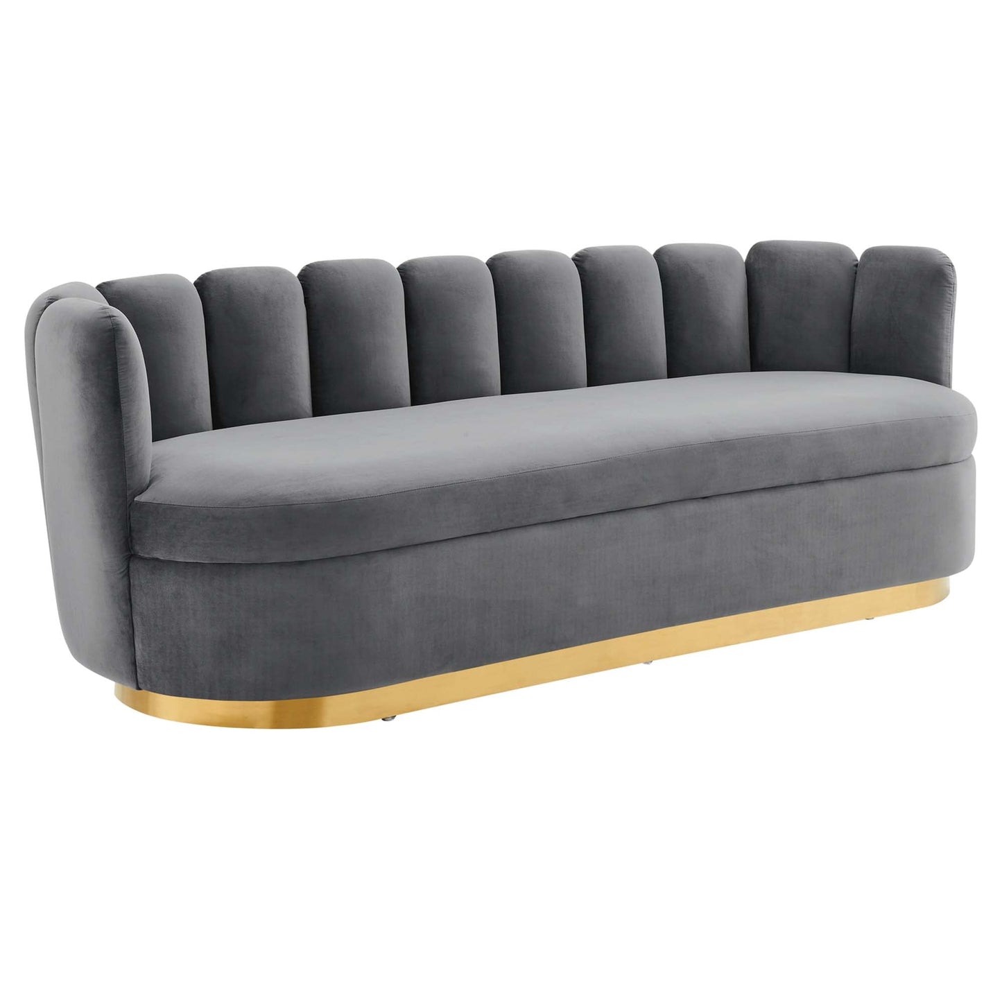 Victoria Channel Tufted Performance Velvet Sofa by Furniture for America