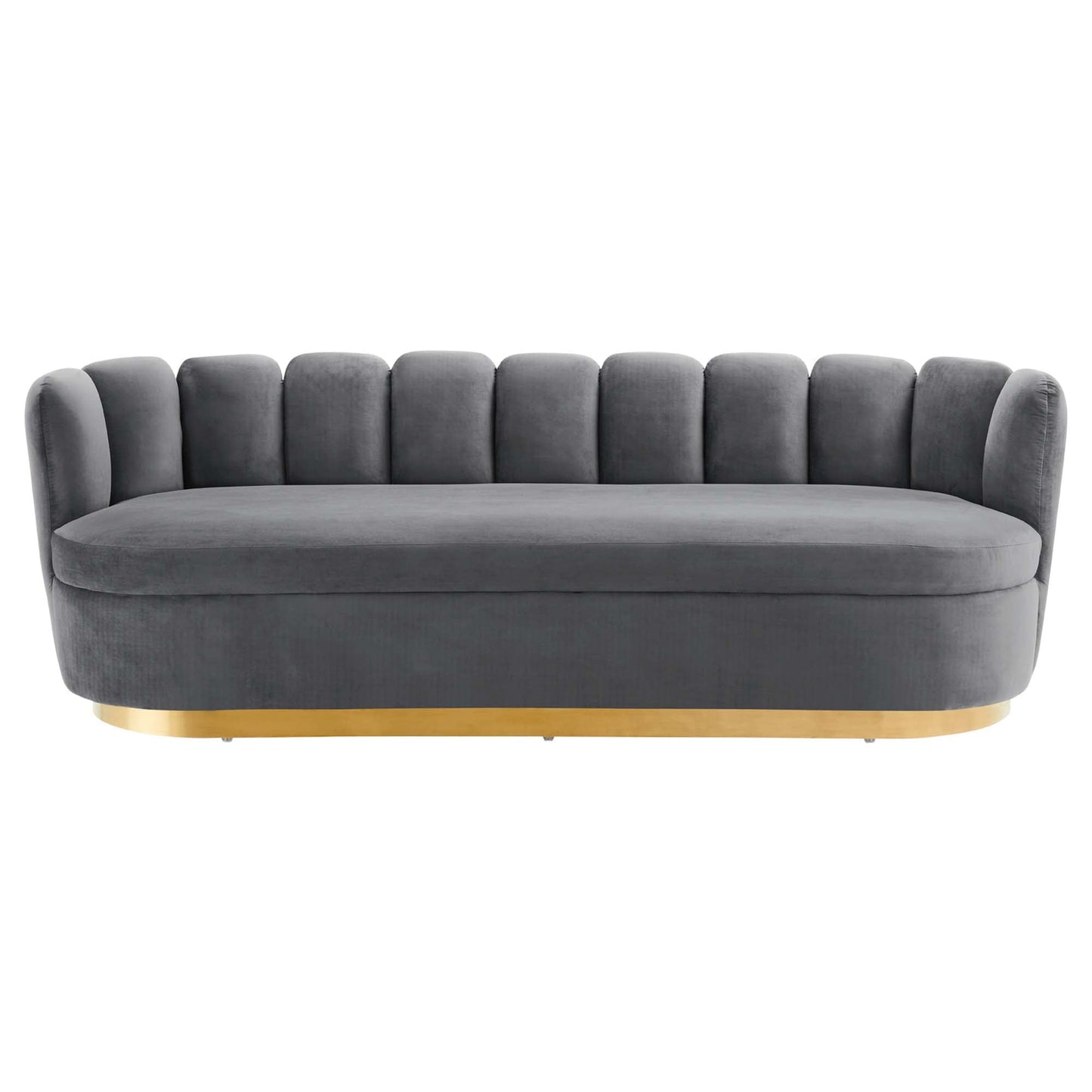 Victoria Channel Tufted Performance Velvet Sofa by Furniture for America