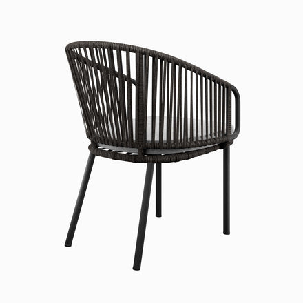 Harbor Outdoor Patio Armchair in Charcoal Gray