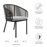 Dittany Outdoor Patio Armchair in Charcoal Gray