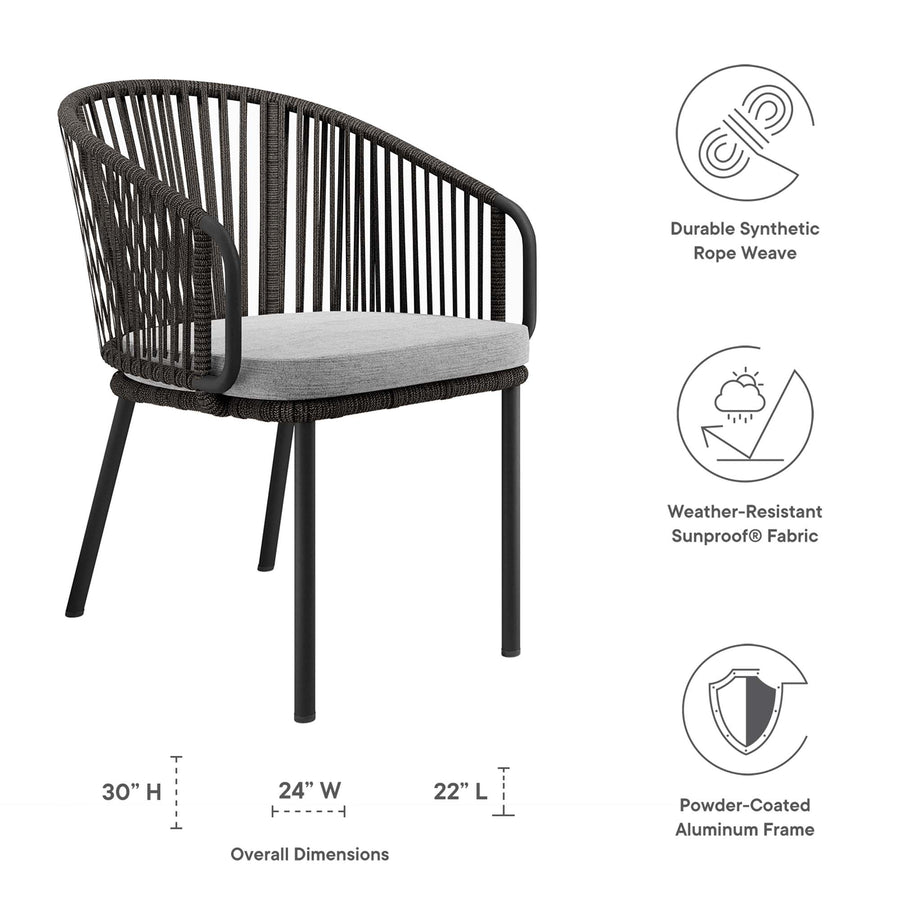 Dittany Outdoor Patio Armchair in Charcoal Gray