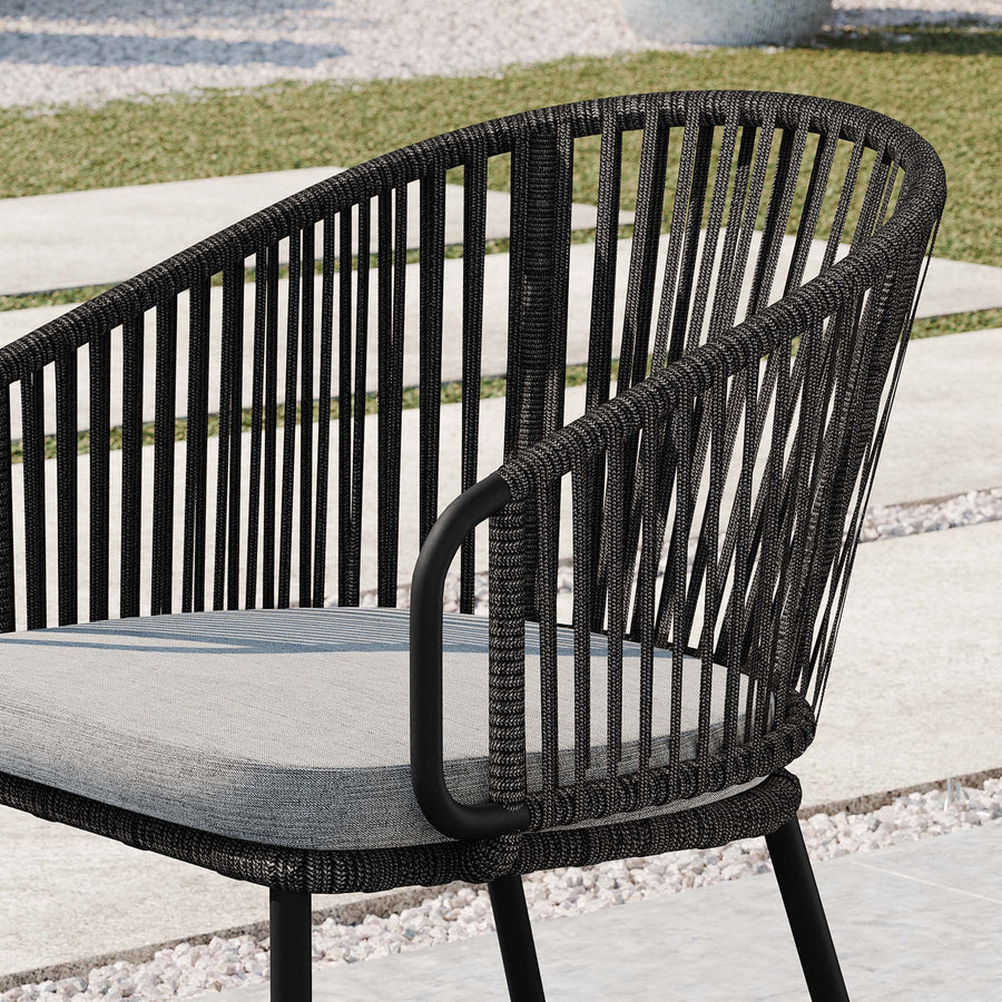 Dittany Outdoor Patio Armchair in Charcoal Gray