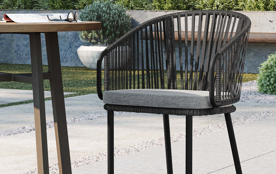 Dittany Outdoor Patio Armchair in Charcoal Gray