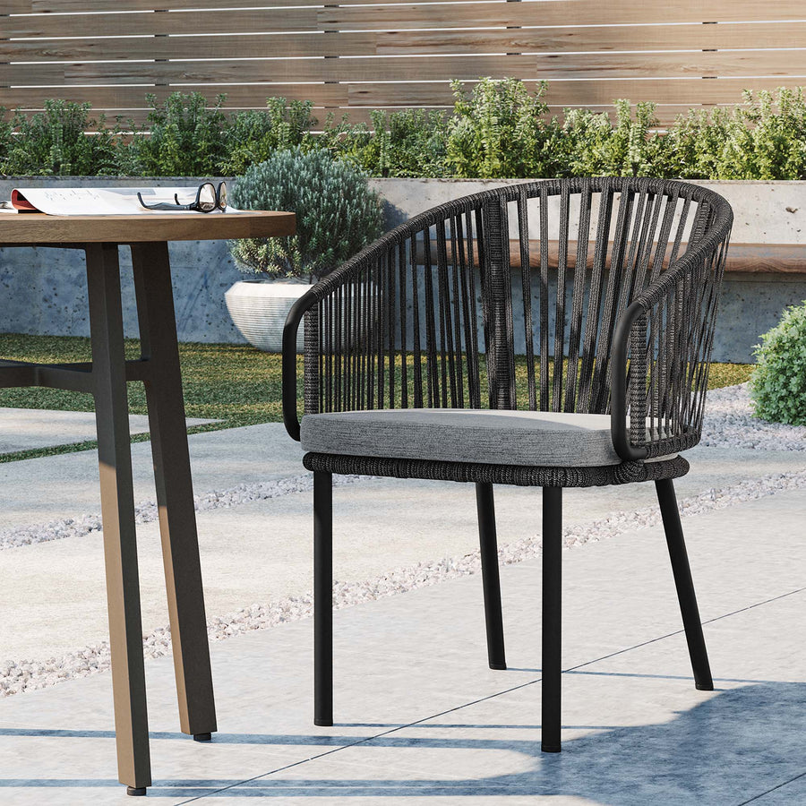 Dittany Outdoor Patio Armchair in Charcoal Gray