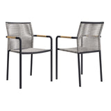 Slane Outdoor Patio Armchairs Set of 2 in Light Gray
