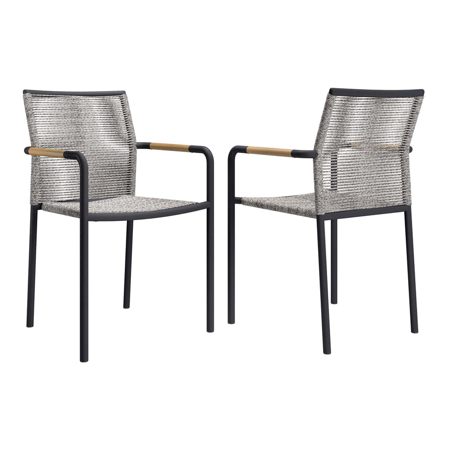 Slane Outdoor Patio Armchairs Set of 2 in Light Gray