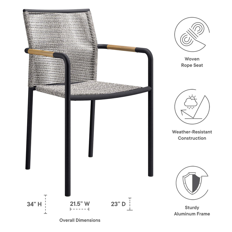 Slane Outdoor Patio Armchairs Set of 2 in Light Gray