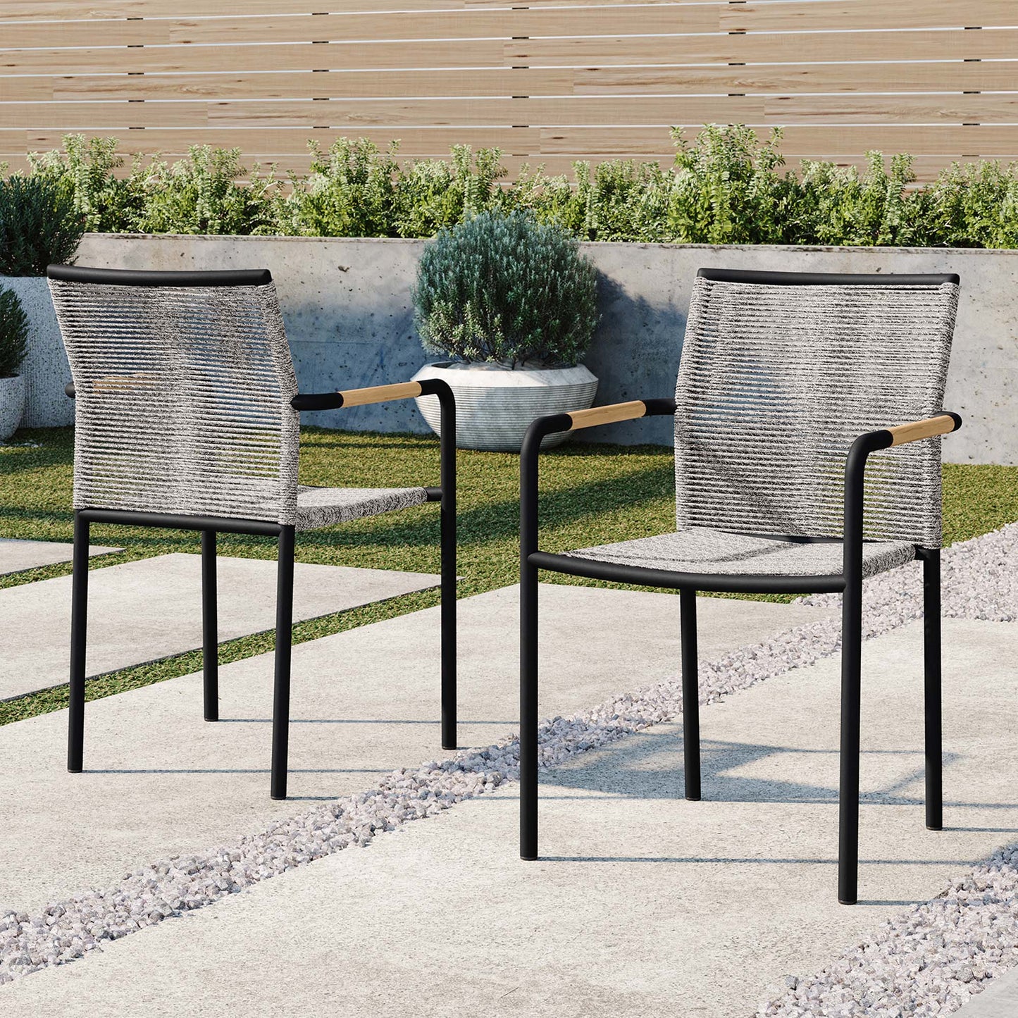 Serenity Outdoor Patio Armchairs Set of 2 by Furniture For America