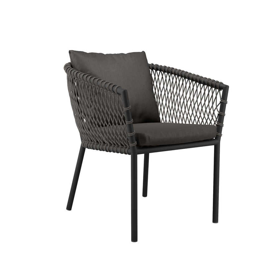 Spiddal Outdoor Patio Dining Armchair in Charcoal Charcoal