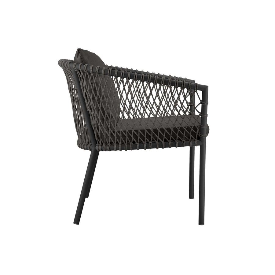 Spiddal Outdoor Patio Dining Armchair in Charcoal Charcoal