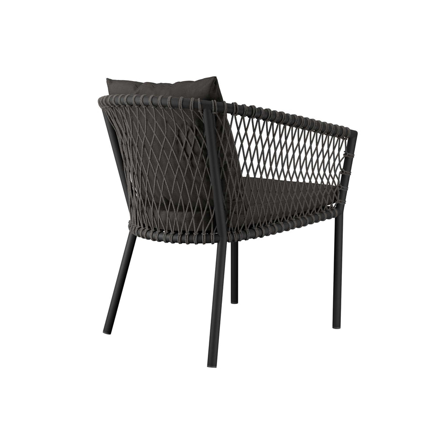 Spiddal Outdoor Patio Dining Armchair in Charcoal Charcoal