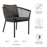 Spiddal Outdoor Patio Dining Armchair in Charcoal Charcoal