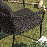 Spiddal Outdoor Patio Dining Armchair in Charcoal Charcoal
