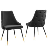 Sirocco Performance Velvet Dining Side Chair Set of 2 in Black