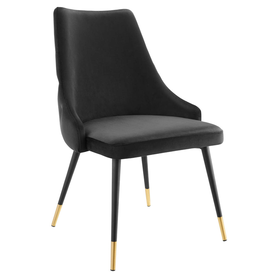 Sirocco Performance Velvet Dining Side Chair Set of 2 in Black