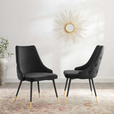 Sirocco Performance Velvet Dining Side Chair Set of 2 in Black