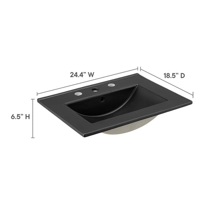Cayman 24" Bathroom Sink in Black