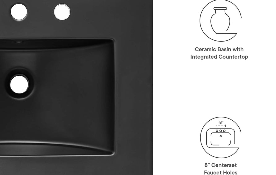 Calla 24" Bathroom Sink in Black