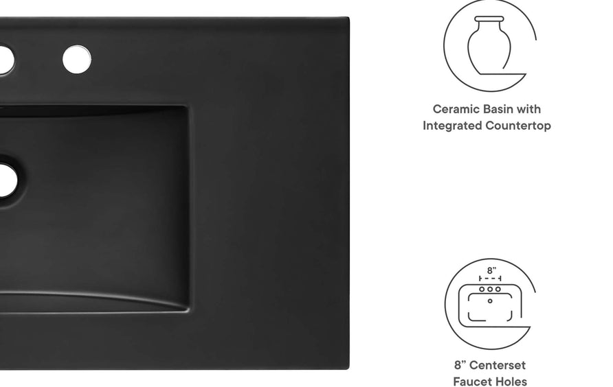 Calla 36" Bathroom Sink in Black