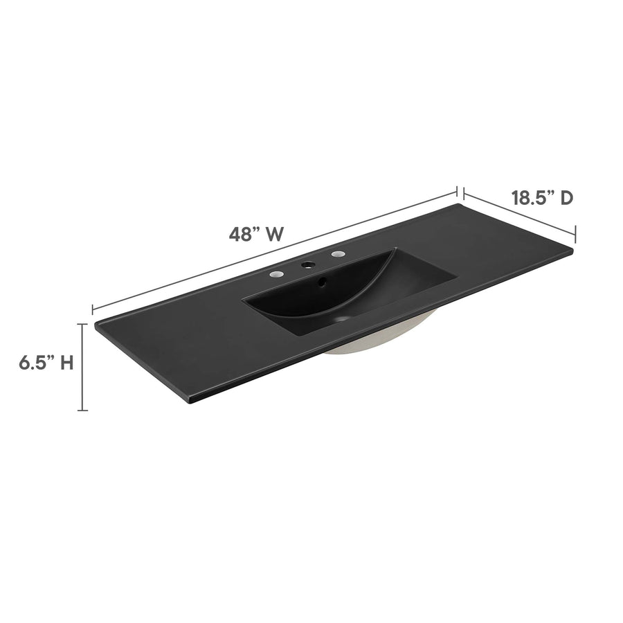 Calla 48" Single Basin Bathroom Sink in Black