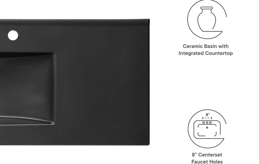 Calla 48" Single Basin Bathroom Sink in Black