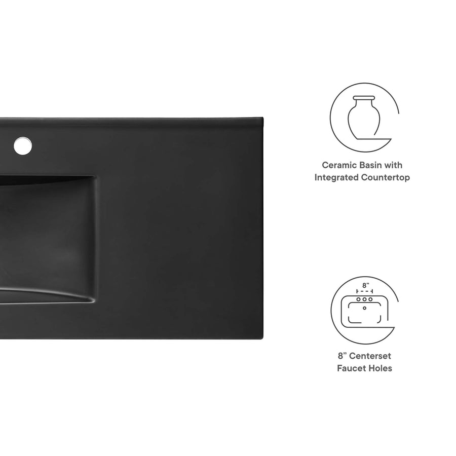 Calla 48" Single Basin Bathroom Sink in Black