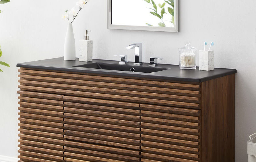 Calla 48" Single Basin Bathroom Sink in Black